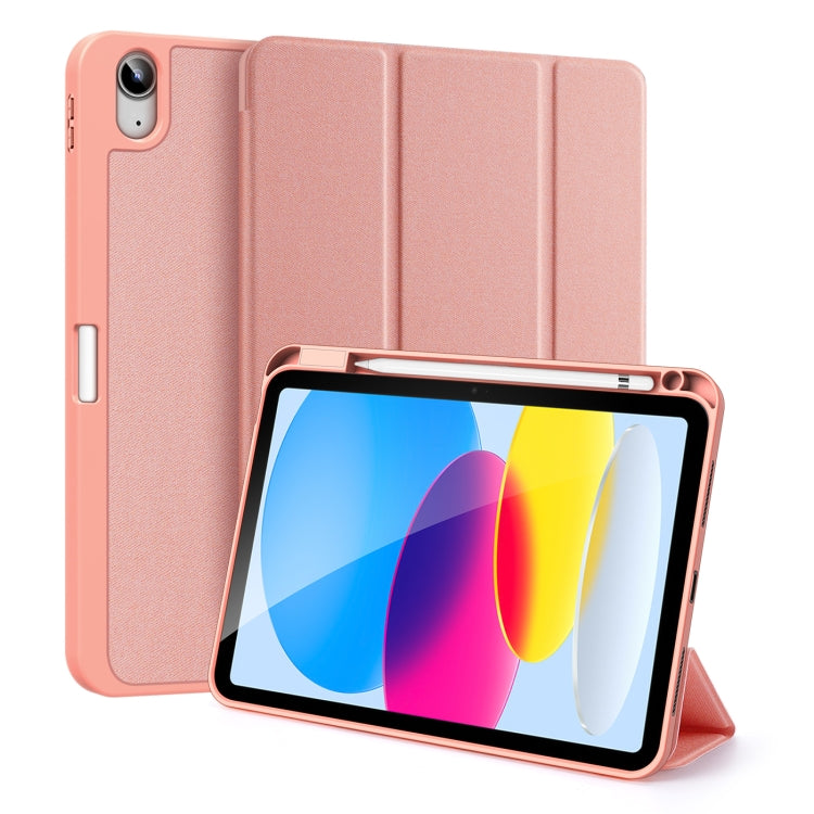 For iPad 10th Gen 10.9 2022 DUX DUCIS Domo Series Magnetic Flip Leather Tablet Case(Pink) - iPad 10th Gen 10.9 Cases by DUX DUCIS | Online Shopping UK | buy2fix