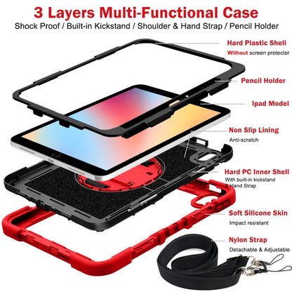 For iPad 2025 / 2022 360 Degree Rotation Shockproof Silicone + PC Tablet Case(Red+Black) - iPad 2025 / 2022 Cases by buy2fix | Online Shopping UK | buy2fix