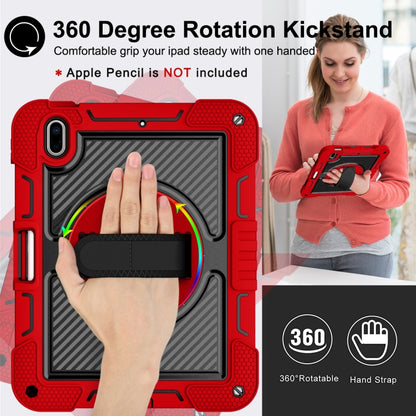 For iPad 2025 / 2022 360 Degree Rotation Shockproof Silicone + PC Tablet Case(Red+Black) - iPad 2025 / 2022 Cases by buy2fix | Online Shopping UK | buy2fix
