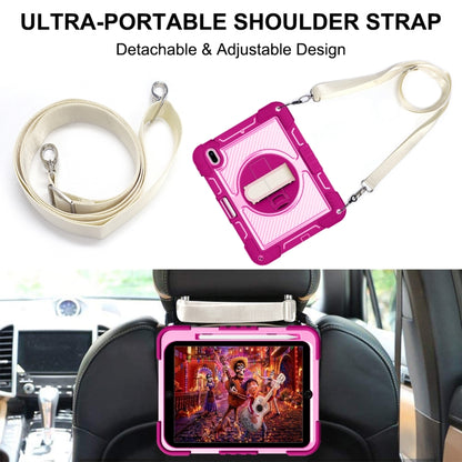 For iPad 2025 / 2022 360 Degree Rotation Shockproof Silicone + PC Tablet Case(Rose Red+Pink) - iPad 2025 / 2022 Cases by buy2fix | Online Shopping UK | buy2fix