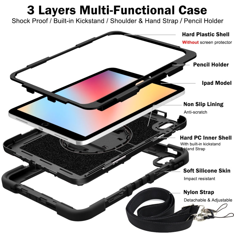 For iPad 2025 / 2022 360 Degree Rotation Shockproof Silicone + PC Tablet Case(Black) - iPad 2025 / 2022 Cases by buy2fix | Online Shopping UK | buy2fix