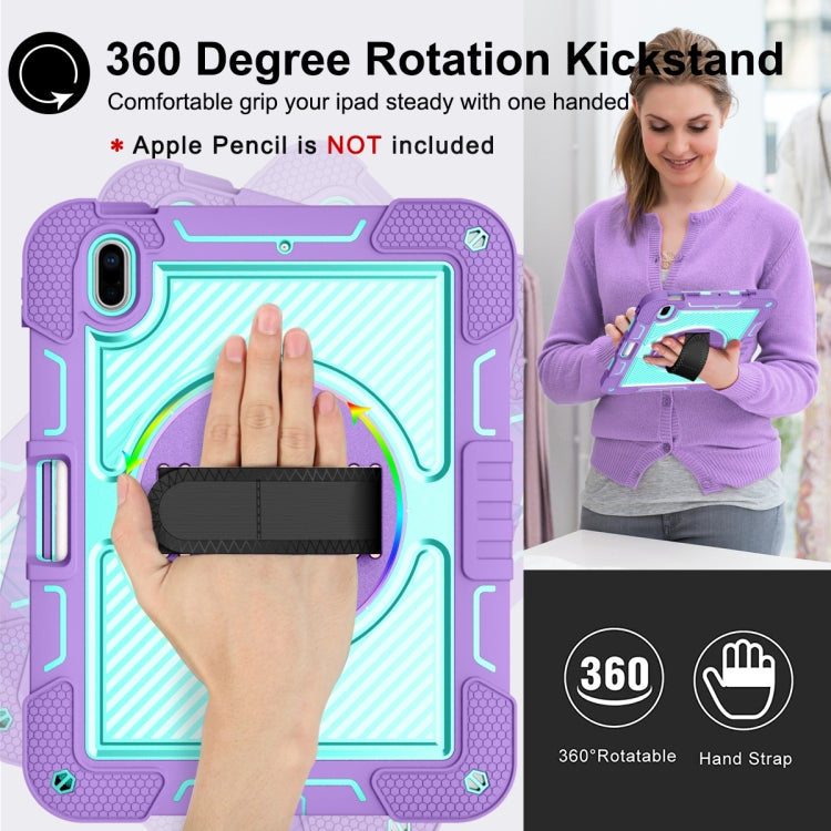 For iPad 2025 / 2022 360 Degree Rotation Shockproof Silicone + PC Tablet Case(Purple + Mint Green) - iPad 2025 / 2022 Cases by buy2fix | Online Shopping UK | buy2fix