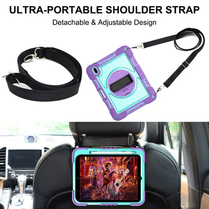 For iPad 2025 / 2022 360 Degree Rotation Shockproof Silicone + PC Tablet Case(Purple + Mint Green) - iPad 2025 / 2022 Cases by buy2fix | Online Shopping UK | buy2fix
