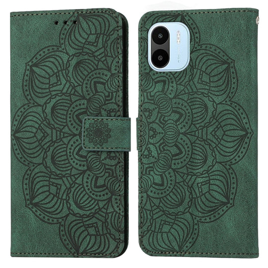 For Xiaomi Redmi A1 Mandala Embossed Flip Leather Phone Case(Green)