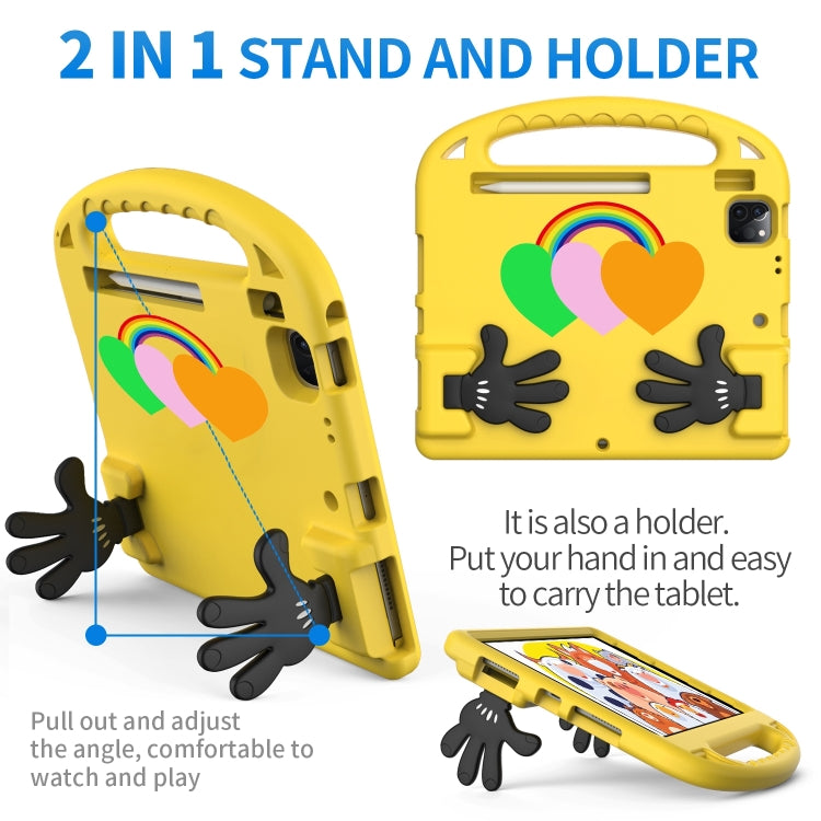 For iPad 2025 / 2022 Love Small Palm Holder EVA Tablet Case(Yellow) - iPad 2025 / 2022 Cases by buy2fix | Online Shopping UK | buy2fix