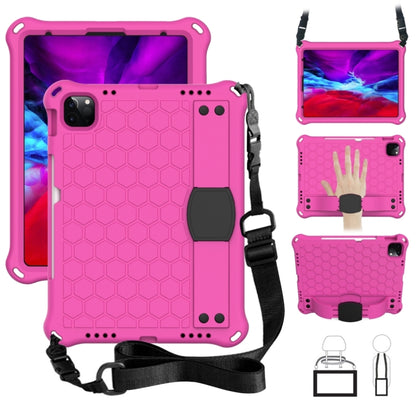 For iPad 2025 / 2022 Honeycomb Design EVA + PC Anti Falling Tablet Protective Case(Rose Red Black) - iPad 2025 / 2022 Cases by buy2fix | Online Shopping UK | buy2fix