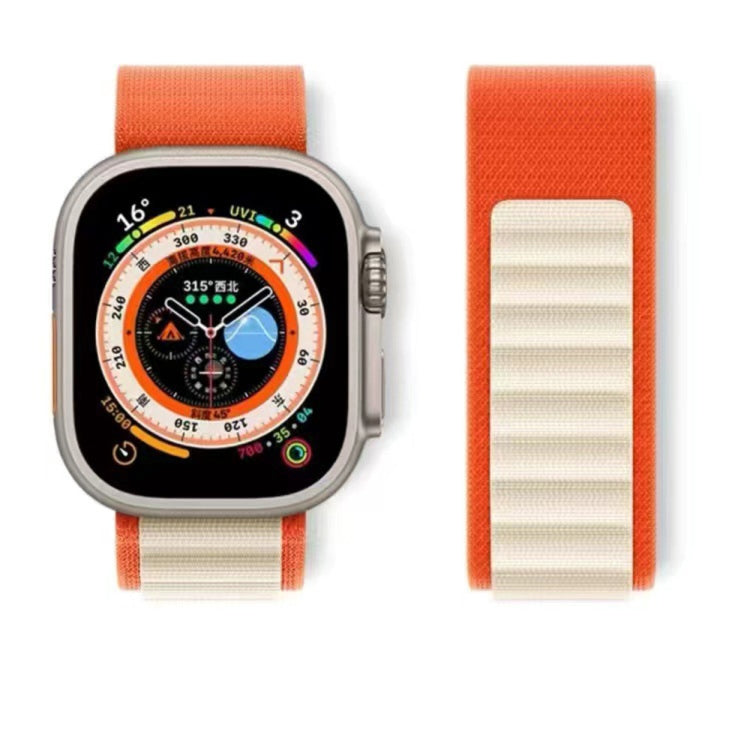 Breathable Two-color Nylon Watch Band For Apple Watch Ultra 49mm / Series 8&7 45mm / SE 2&6&SE&5&4 44mm / 3&2&1 42mm(Orange) - Watch Bands by buy2fix | Online Shopping UK | buy2fix