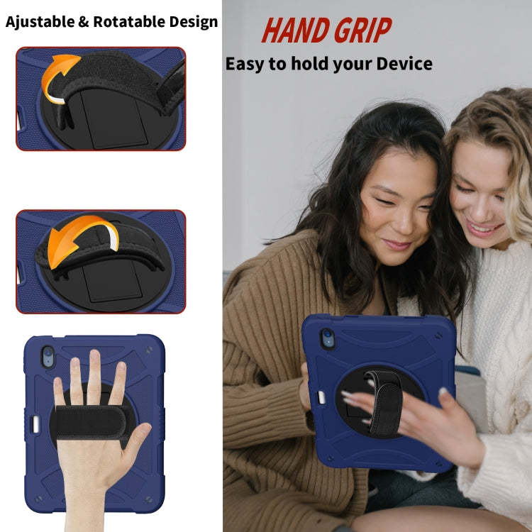For iPad 10th 10.9 2022 Rotary Grab Silicone And PC Tablet Case(Navy Blue) - More iPad Cases by buy2fix | Online Shopping UK | buy2fix