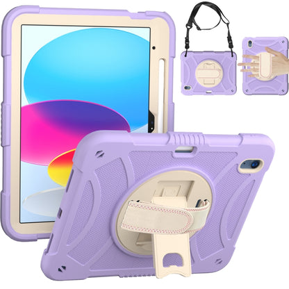 For iPad 10th 10.9 2022 Rotary Grab Silicone And PC Tablet Case(Purple) - More iPad Cases by buy2fix | Online Shopping UK | buy2fix