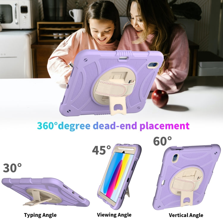 For iPad 10th 10.9 2022 Rotary Grab Silicone And PC Tablet Case(Purple) - More iPad Cases by buy2fix | Online Shopping UK | buy2fix