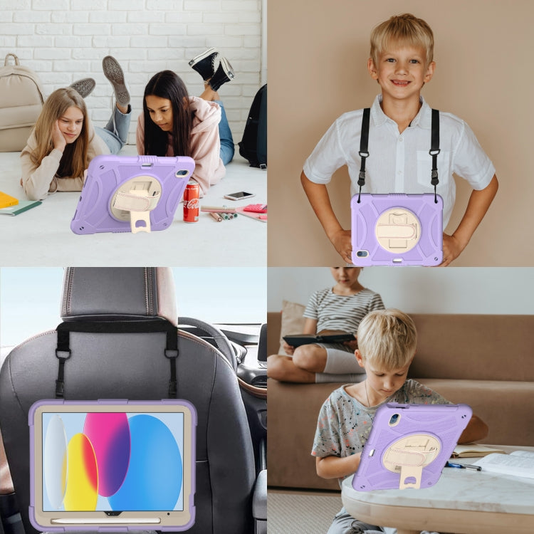 For iPad 10th 10.9 2022 Rotary Grab Silicone And PC Tablet Case(Purple) - More iPad Cases by buy2fix | Online Shopping UK | buy2fix