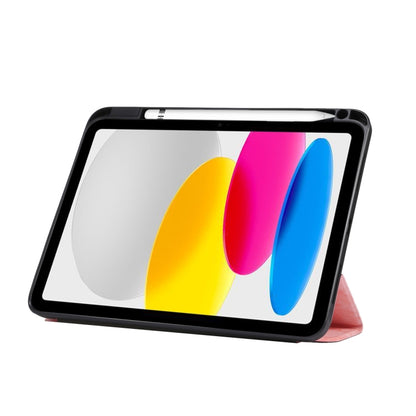 For iPad 2025 / 2022 Three-fold Marble Texture Protective Tablet Case with Pen Slot(Pink) - iPad 2025 / 2022 Cases by buy2fix | Online Shopping UK | buy2fix