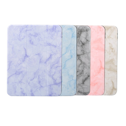 For iPad 2025 / 2022 Three-fold Marble Texture Protective Tablet Case with Pen Slot(Purple) - iPad 2025 / 2022 Cases by buy2fix | Online Shopping UK | buy2fix