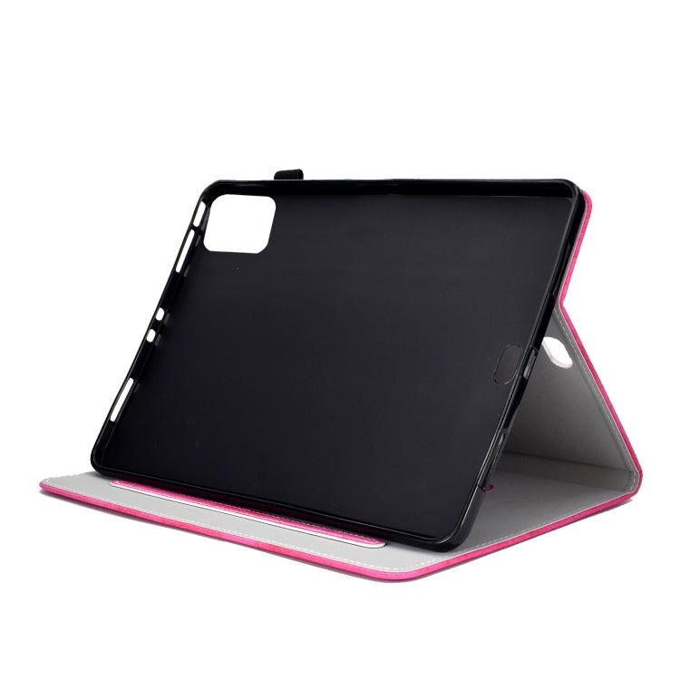 For iPad Pro 11 (2020) Sewing Thread Horizontal Solid Color Flat Leather Tablet Case with Sleep Function & Pen Cover & Anti Skid Strip & Card Slot & Holder(Rose Red) - iPad Pro 11 (2020) Cases by buy2fix | Online Shopping UK | buy2fix