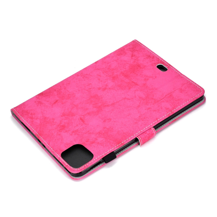 For iPad Pro 11 (2020) Sewing Thread Horizontal Solid Color Flat Leather Tablet Case with Sleep Function & Pen Cover & Anti Skid Strip & Card Slot & Holder(Rose Red) - iPad Pro 11 (2020) Cases by buy2fix | Online Shopping UK | buy2fix