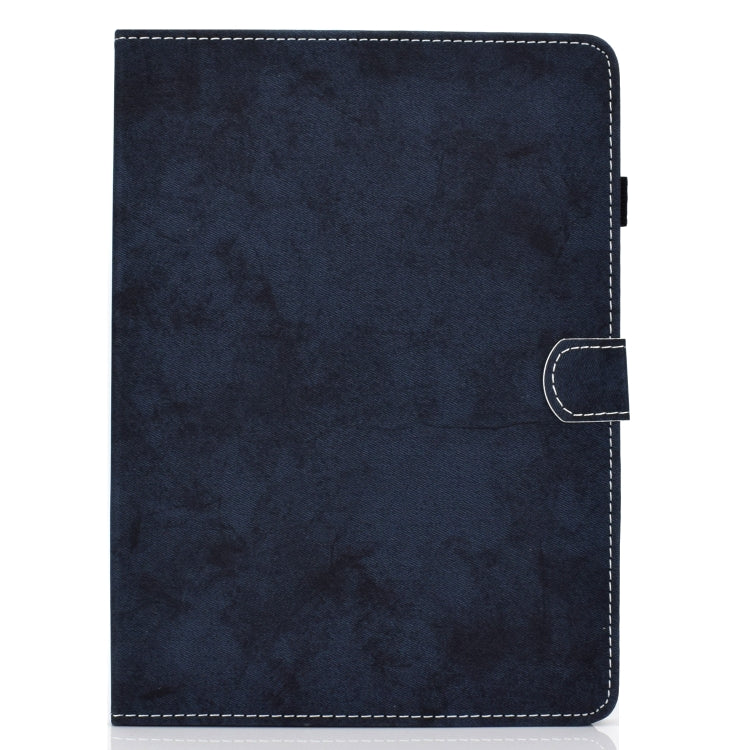 For iPad Pro 11 (2020) Sewing Thread Horizontal Solid Color Flat Leather Tablet Case with Sleep Function & Pen Cover & Anti Skid Strip & Card Slot & Holder(Navy) - iPad Pro 11 (2020) Cases by buy2fix | Online Shopping UK | buy2fix