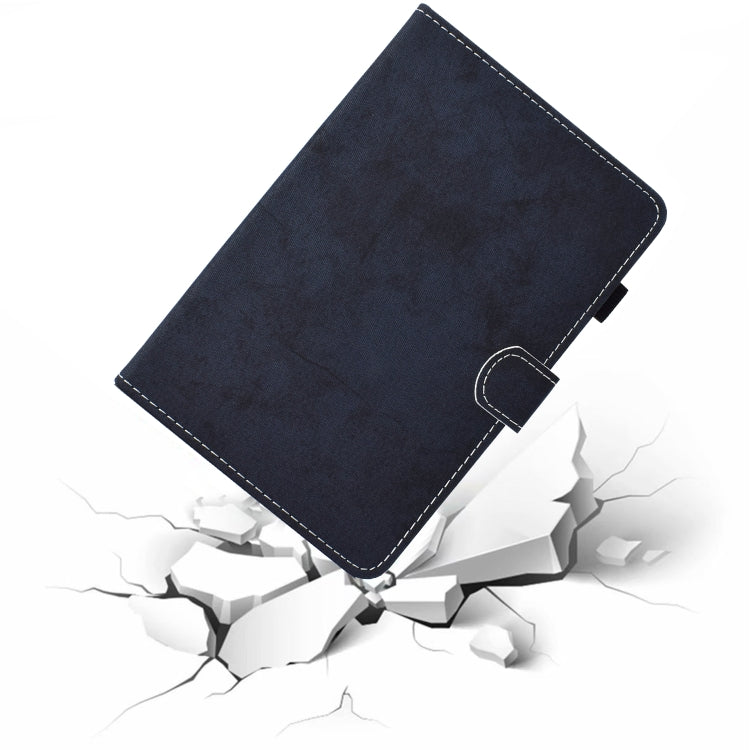 For iPad Pro 11 (2020) Sewing Thread Horizontal Solid Color Flat Leather Tablet Case with Sleep Function & Pen Cover & Anti Skid Strip & Card Slot & Holder(Navy) - iPad Pro 11 (2020) Cases by buy2fix | Online Shopping UK | buy2fix