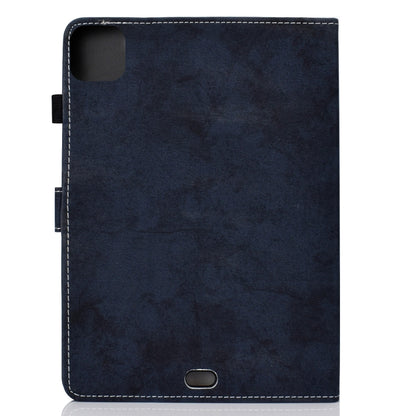 For iPad Pro 11 (2020) Sewing Thread Horizontal Solid Color Flat Leather Tablet Case with Sleep Function & Pen Cover & Anti Skid Strip & Card Slot & Holder(Navy) - iPad Pro 11 (2020) Cases by buy2fix | Online Shopping UK | buy2fix