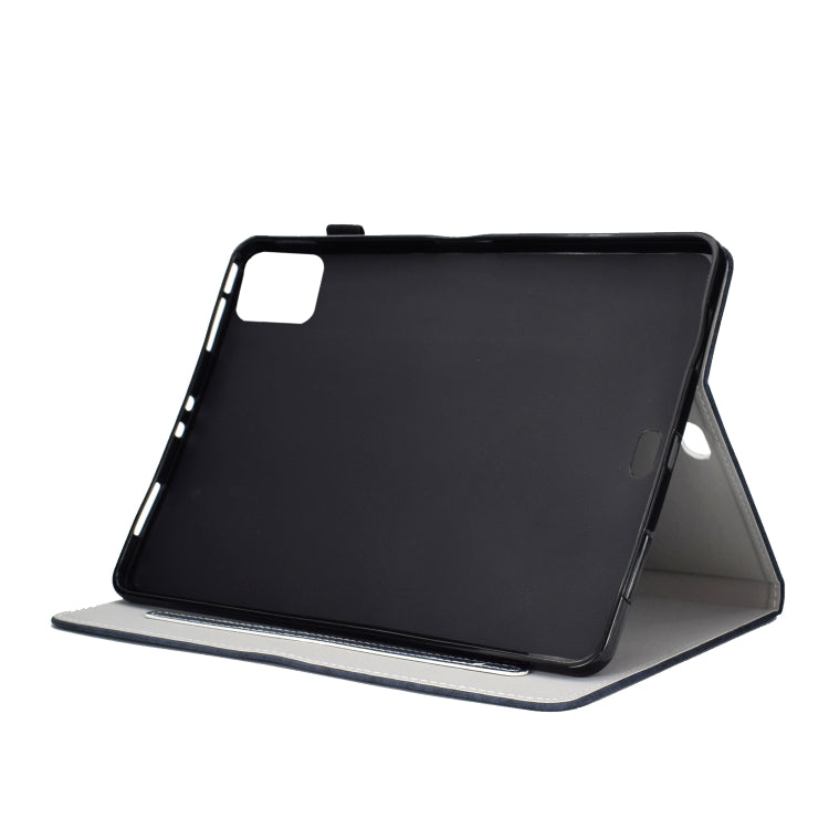 For iPad Pro 11 (2020) Sewing Thread Horizontal Solid Color Flat Leather Tablet Case with Sleep Function & Pen Cover & Anti Skid Strip & Card Slot & Holder(Navy) - iPad Pro 11 (2020) Cases by buy2fix | Online Shopping UK | buy2fix