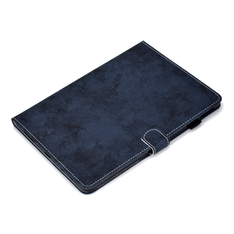 For iPad Pro 11 (2020) Sewing Thread Horizontal Solid Color Flat Leather Tablet Case with Sleep Function & Pen Cover & Anti Skid Strip & Card Slot & Holder(Navy) - iPad Pro 11 (2020) Cases by buy2fix | Online Shopping UK | buy2fix