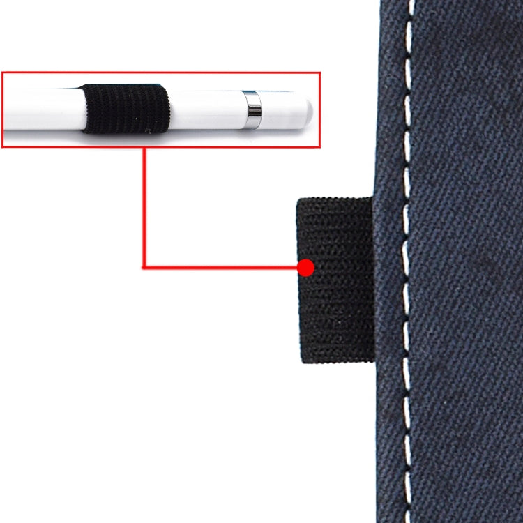 For iPad Pro 11 (2020) Sewing Thread Horizontal Solid Color Flat Leather Tablet Case with Sleep Function & Pen Cover & Anti Skid Strip & Card Slot & Holder(Navy) - iPad Pro 11 (2020) Cases by buy2fix | Online Shopping UK | buy2fix