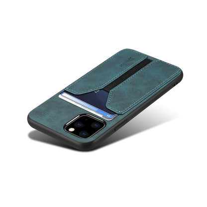 For iPhone 11 Pro Denior DV Elastic Card PU Back Cover Phone Case(Blue) - iPhone 11 Pro Cases by Denior | Online Shopping UK | buy2fix