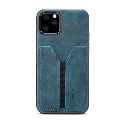For iPhone 11 Pro Max Denior DV Elastic Card PU Back Cover Phone Case(Blue) - iPhone 11 Pro Max Cases by Denior | Online Shopping UK | buy2fix