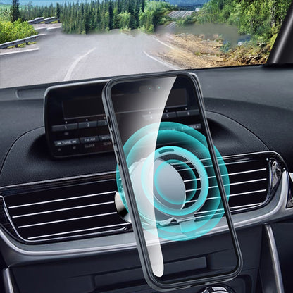 For iPhone 14 Yadun Holder Magsefe Phone Case(Silver Black) - iPhone 14 Cases by buy2fix | Online Shopping UK | buy2fix