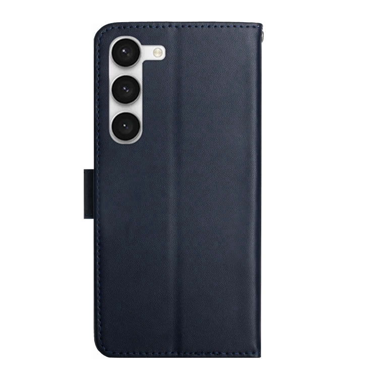 For Samsung Galaxy S23+ 5G Genuine Leather Fingerprint-proof Flip Phone Case(Blue) - Galaxy S23+ 5G Cases by buy2fix | Online Shopping UK | buy2fix