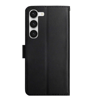 For Samsung Galaxy S23+ 5G Genuine Leather Fingerprint-proof Flip Phone Case(Black) - Galaxy S23+ 5G Cases by buy2fix | Online Shopping UK | buy2fix