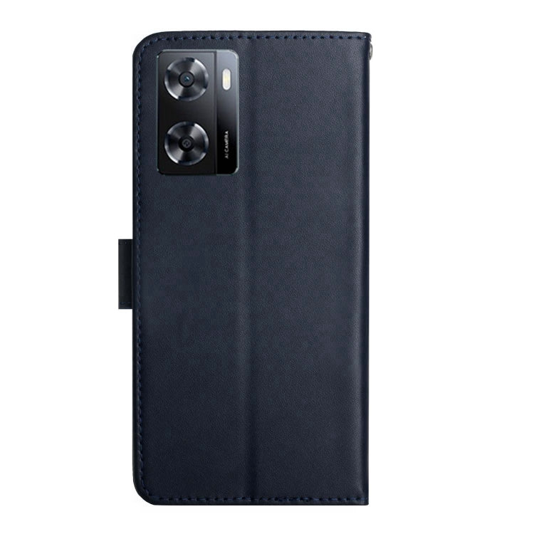 For OnePlus Nord N300 Genuine Leather Fingerprint-proof Flip Phone Case(Blue) - OnePlus Cases by buy2fix | Online Shopping UK | buy2fix