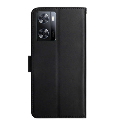 For OnePlus Nord N300 Genuine Leather Fingerprint-proof Flip Phone Case(Black) - OnePlus Cases by buy2fix | Online Shopping UK | buy2fix