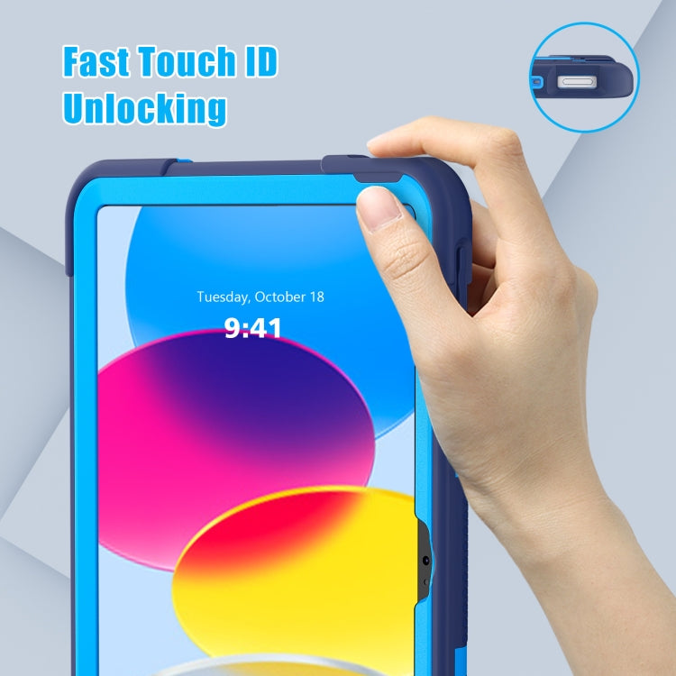 For iPad 2025 / 2022 Contrast Color Silicone + PC Tablet Case with Holder(Navy Blue) - iPad 2025 / 2022 Cases by buy2fix | Online Shopping UK | buy2fix