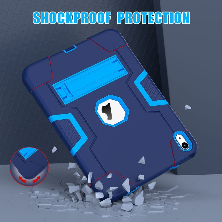 For iPad 2025 / 2022 Contrast Color Silicone + PC Tablet Case with Holder(Navy Blue) - iPad 2025 / 2022 Cases by buy2fix | Online Shopping UK | buy2fix