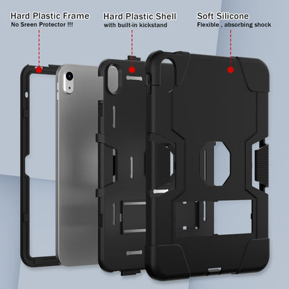 For iPad 2025 / 2022 Contrast Color Silicone + PC Tablet Case with Holder(Black) - iPad 2025 / 2022 Cases by buy2fix | Online Shopping UK | buy2fix