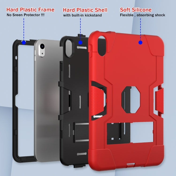 For iPad 2025 / 2022 Contrast Color Silicone + PC Tablet Case with Holder(Red Black) - iPad 2025 / 2022 Cases by buy2fix | Online Shopping UK | buy2fix