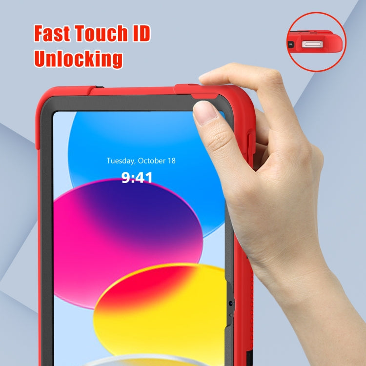 For iPad 2025 / 2022 Contrast Color Silicone + PC Tablet Case with Holder(Red Black) - iPad 2025 / 2022 Cases by buy2fix | Online Shopping UK | buy2fix