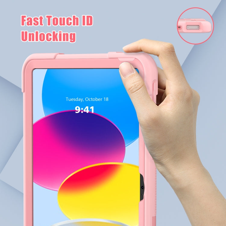 For iPad 2025 / 2022 Contrast Color Silicone + PC Tablet Case with Holder(Rose Gold) - iPad 2025 / 2022 Cases by buy2fix | Online Shopping UK | buy2fix
