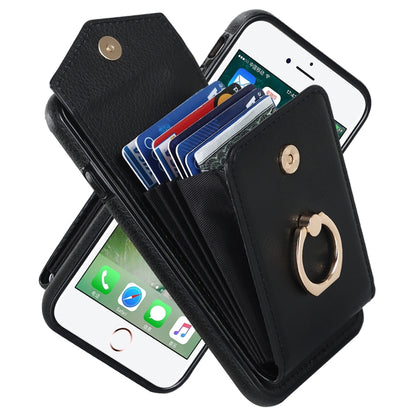 For iPhone SE 2022 / SE 2020 / 8 / 7 Anti-theft RFID Card Slot Phone Case(Black) - iPhone SE 2022 / 2020 / 8 / 7 Cases by buy2fix | Online Shopping UK | buy2fix