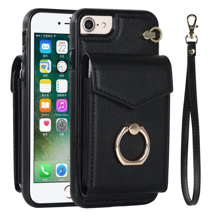 For iPhone SE 2022 / SE 2020 / 8 / 7 Anti-theft RFID Card Slot Phone Case(Black) - iPhone SE 2022 / 2020 / 8 / 7 Cases by buy2fix | Online Shopping UK | buy2fix