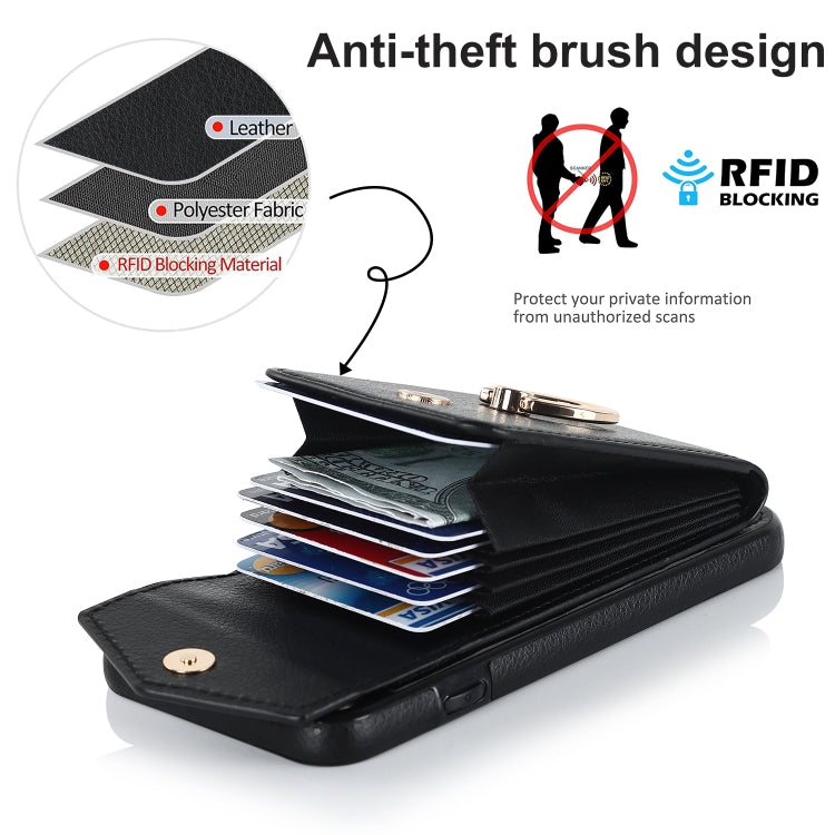 For iPhone SE 2022 / SE 2020 / 8 / 7 Anti-theft RFID Card Slot Phone Case(Black) - iPhone SE 2022 / 2020 / 8 / 7 Cases by buy2fix | Online Shopping UK | buy2fix