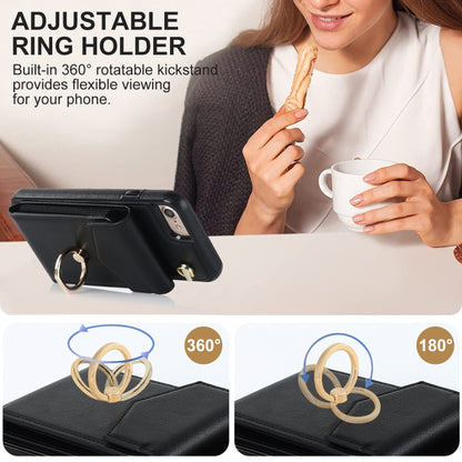 For iPhone SE 2022 / SE 2020 / 8 / 7 Anti-theft RFID Card Slot Phone Case(Black) - iPhone SE 2022 / 2020 / 8 / 7 Cases by buy2fix | Online Shopping UK | buy2fix