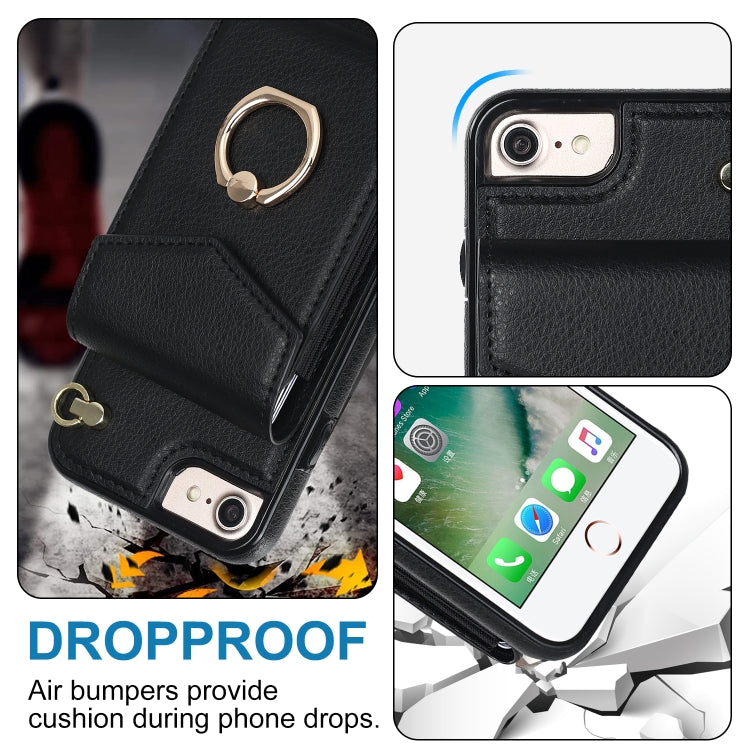 For iPhone SE 2022 / SE 2020 / 8 / 7 Anti-theft RFID Card Slot Phone Case(Black) - iPhone SE 2022 / 2020 / 8 / 7 Cases by buy2fix | Online Shopping UK | buy2fix