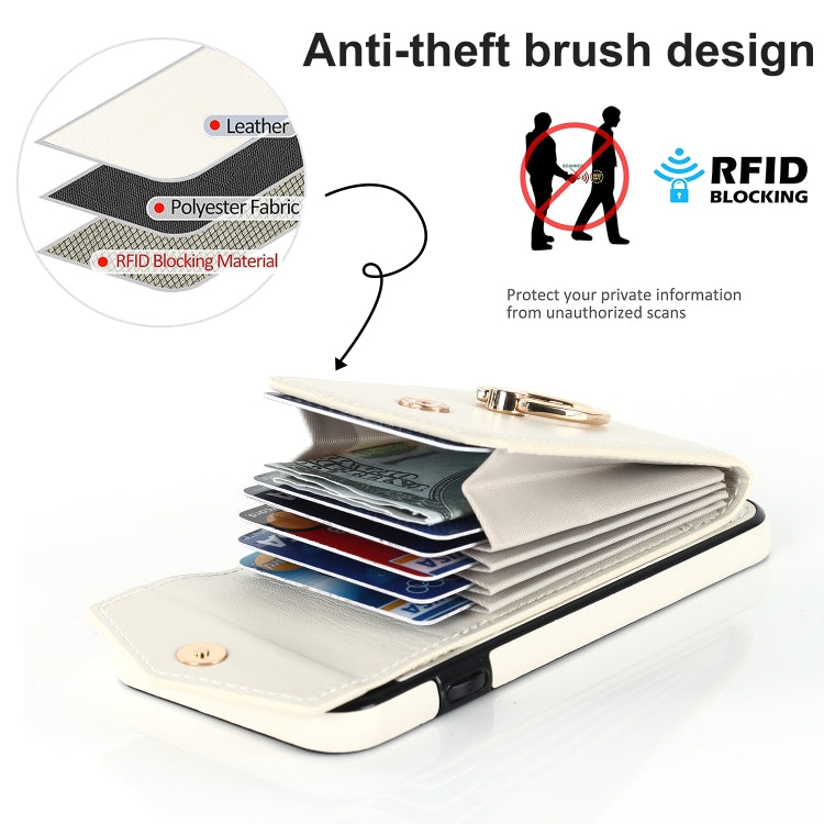 For iPhone SE 2022 / SE 2020 / 8 / 7 Anti-theft RFID Card Slot Phone Case(Beige) - iPhone SE 2022 / 2020 / 8 / 7 Cases by buy2fix | Online Shopping UK | buy2fix