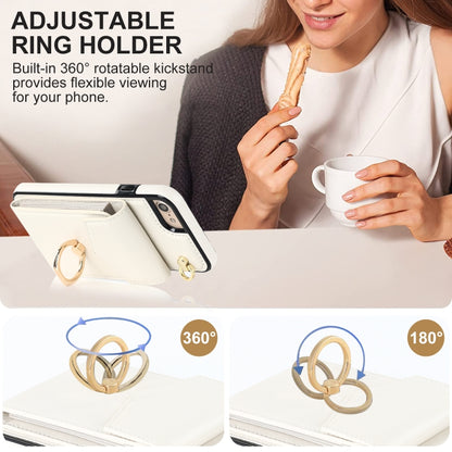 For iPhone SE 2022 / SE 2020 / 8 / 7 Anti-theft RFID Card Slot Phone Case(Beige) - iPhone SE 2022 / 2020 / 8 / 7 Cases by buy2fix | Online Shopping UK | buy2fix