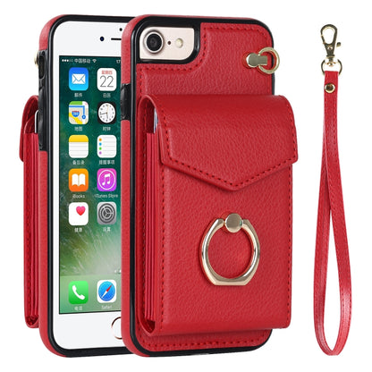 For iPhone SE 2022 / SE 2020 / 8 / 7 Anti-theft RFID Card Slot Phone Case(Red) - iPhone SE 2022 / 2020 / 8 / 7 Cases by buy2fix | Online Shopping UK | buy2fix