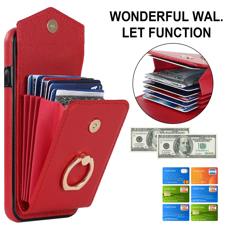 For iPhone SE 2022 / SE 2020 / 8 / 7 Anti-theft RFID Card Slot Phone Case(Red) - iPhone SE 2022 / 2020 / 8 / 7 Cases by buy2fix | Online Shopping UK | buy2fix