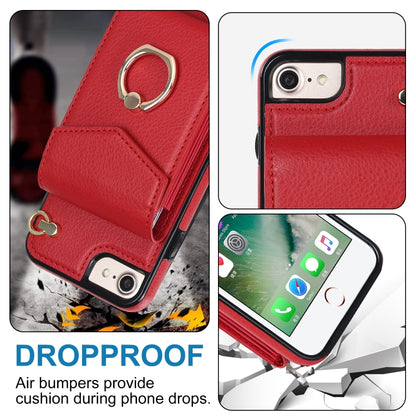 For iPhone SE 2022 / SE 2020 / 8 / 7 Anti-theft RFID Card Slot Phone Case(Red) - iPhone SE 2022 / 2020 / 8 / 7 Cases by buy2fix | Online Shopping UK | buy2fix