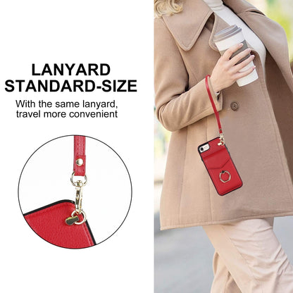 For iPhone SE 2022 / SE 2020 / 8 / 7 Anti-theft RFID Card Slot Phone Case(Red) - iPhone SE 2022 / 2020 / 8 / 7 Cases by buy2fix | Online Shopping UK | buy2fix