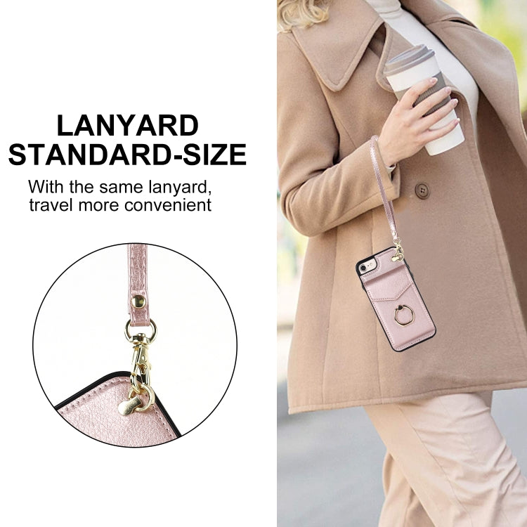 For iPhone SE 2022 / SE 2020 / 8 / 7 Anti-theft RFID Card Slot Phone Case(Rose Gold) - iPhone SE 2022 / 2020 / 8 / 7 Cases by buy2fix | Online Shopping UK | buy2fix